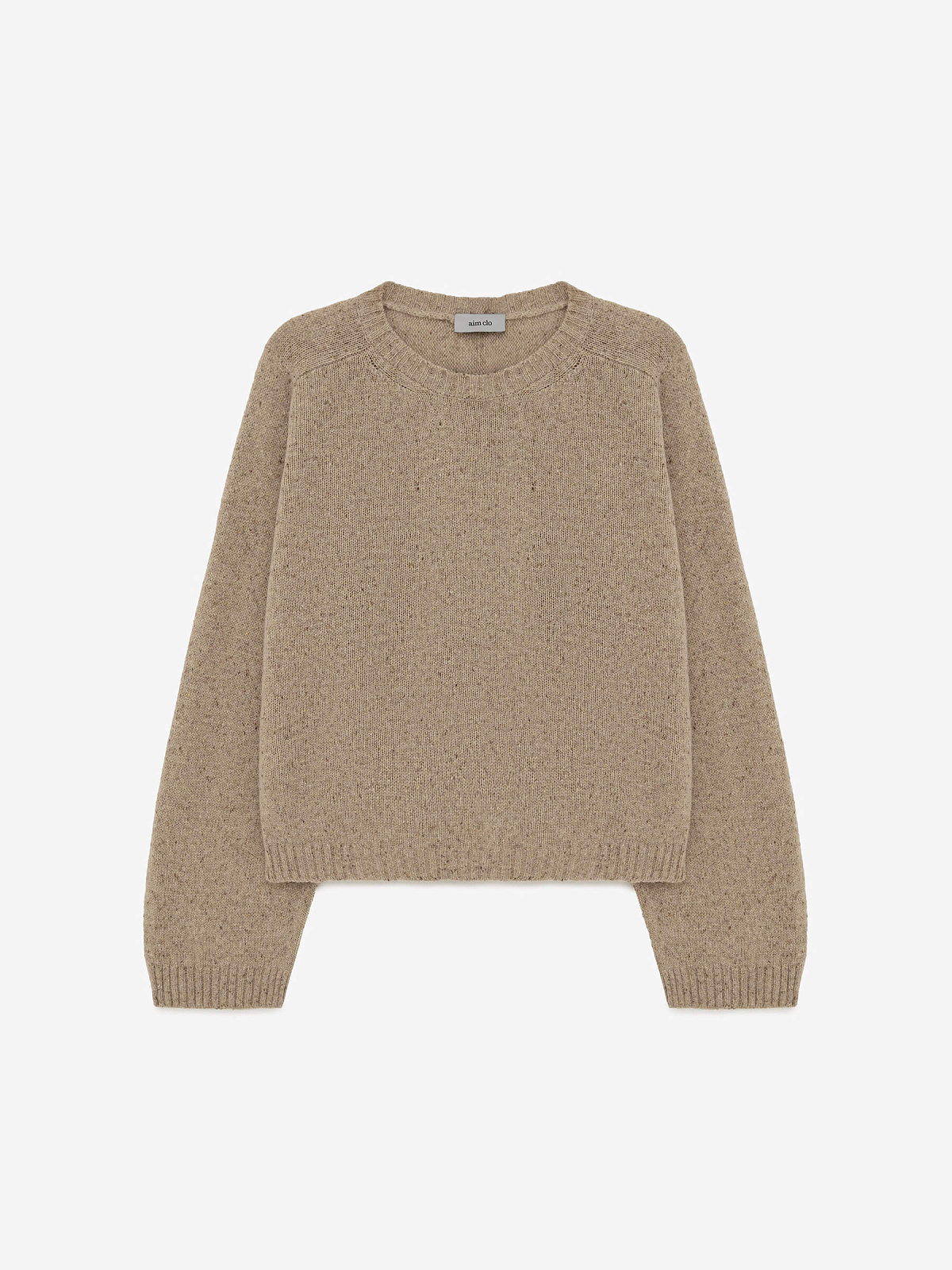 Джемпер с цельным плечом из шерсти с шелком, бежевый