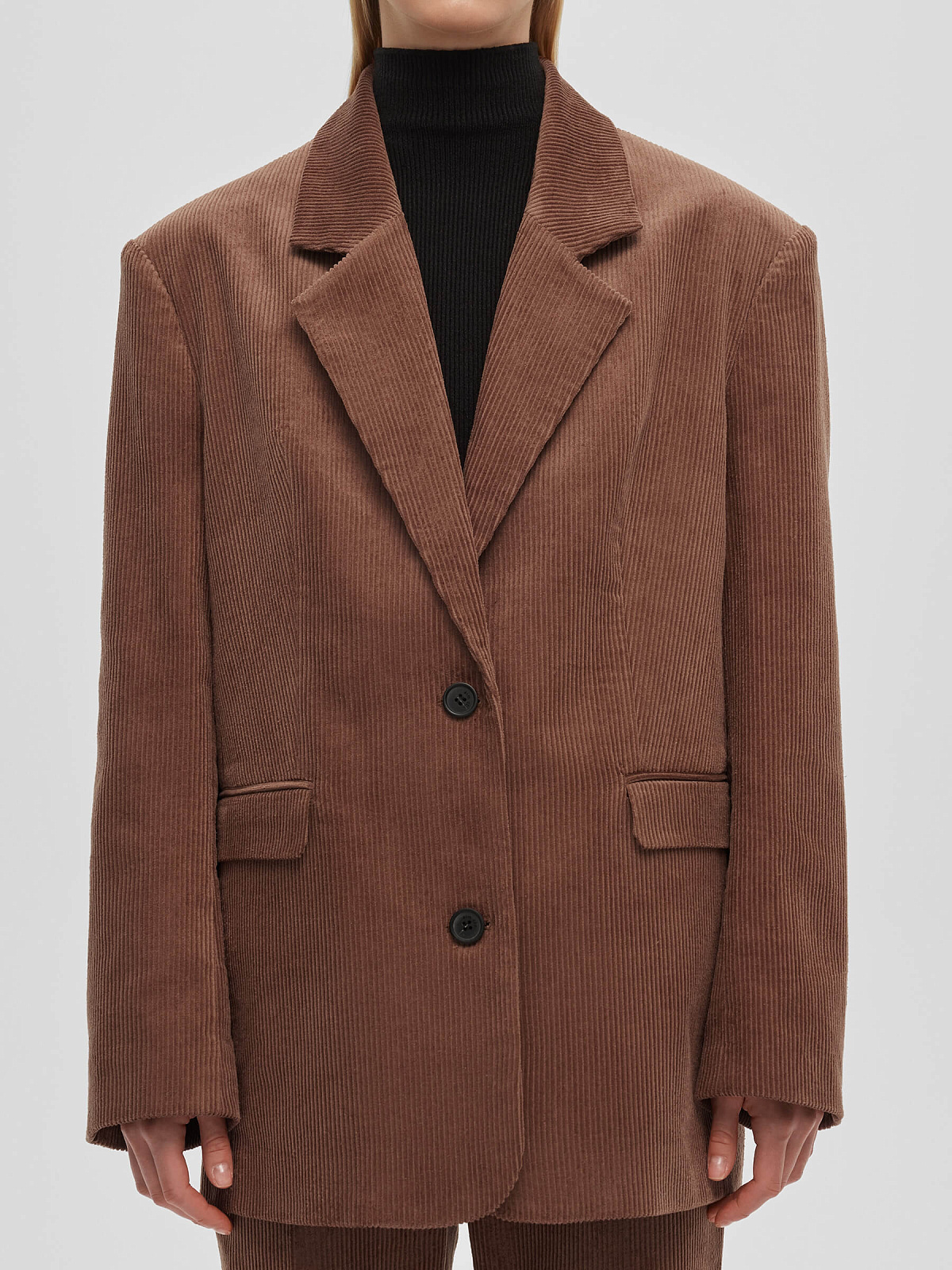 Жакет однобортный из вельвета 0211, песочный