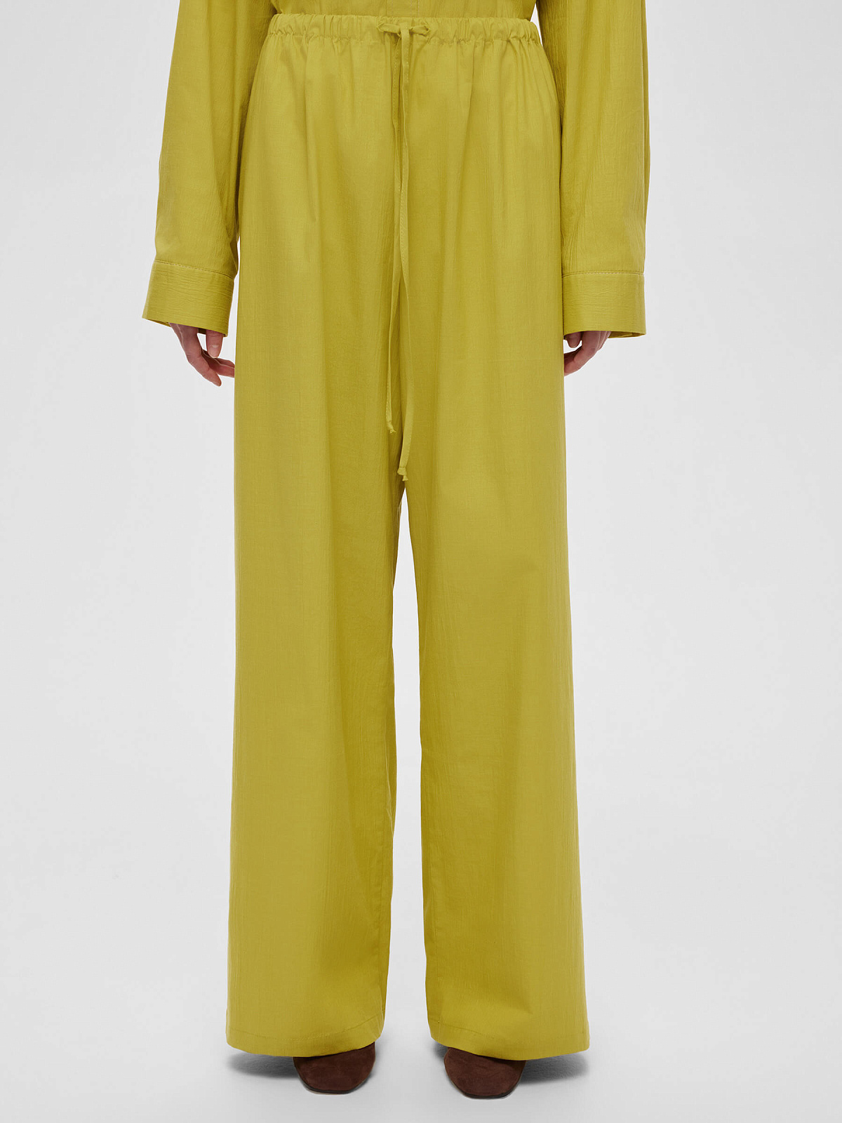 Брюки из хлопка 0199, оливковый