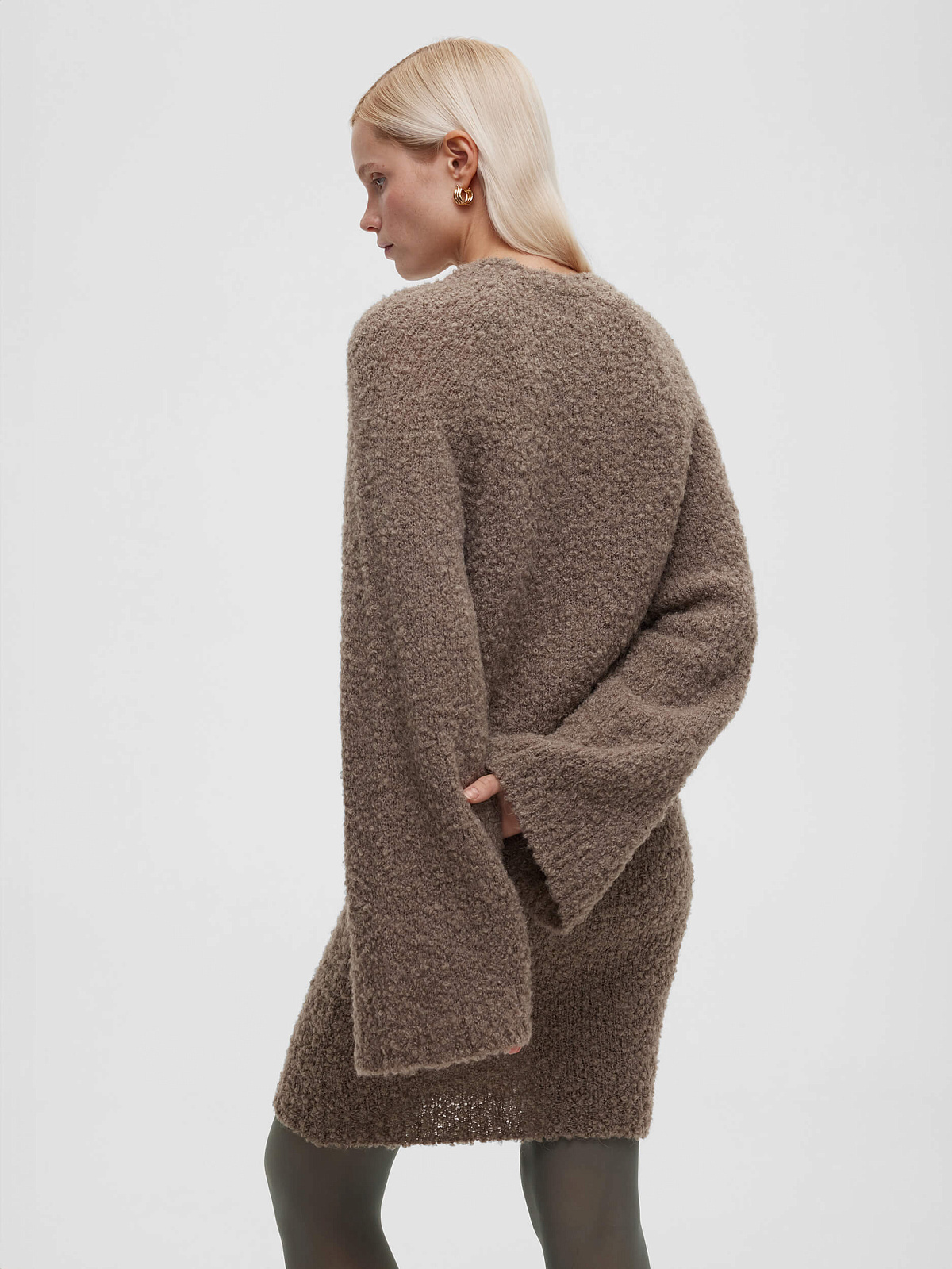 Джемпер букле из альпаки и шерсти, бежевый