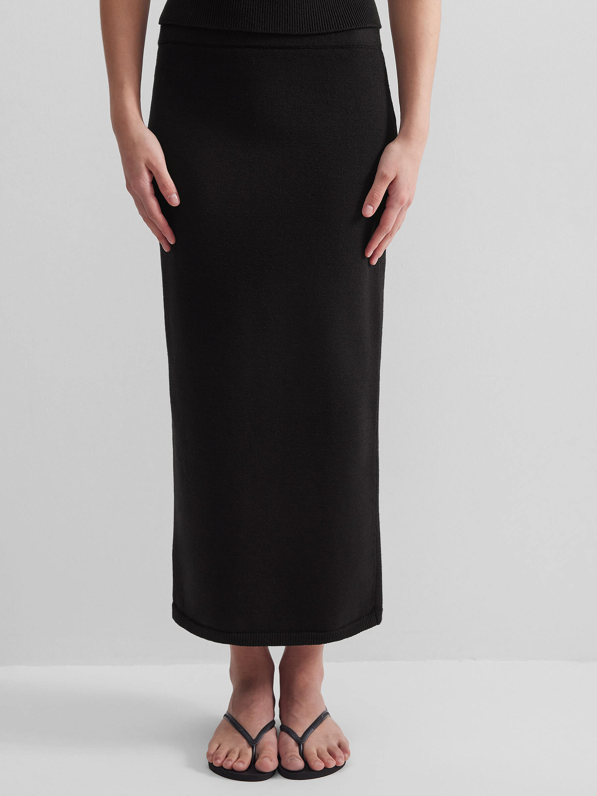 Юбка макси из вискозы, черный
