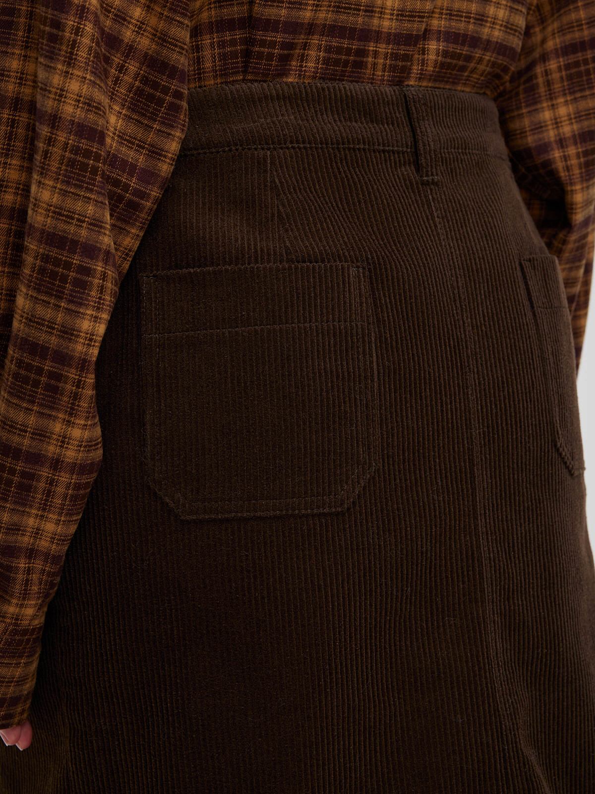 Юбка из вельвета 0158, коричневый