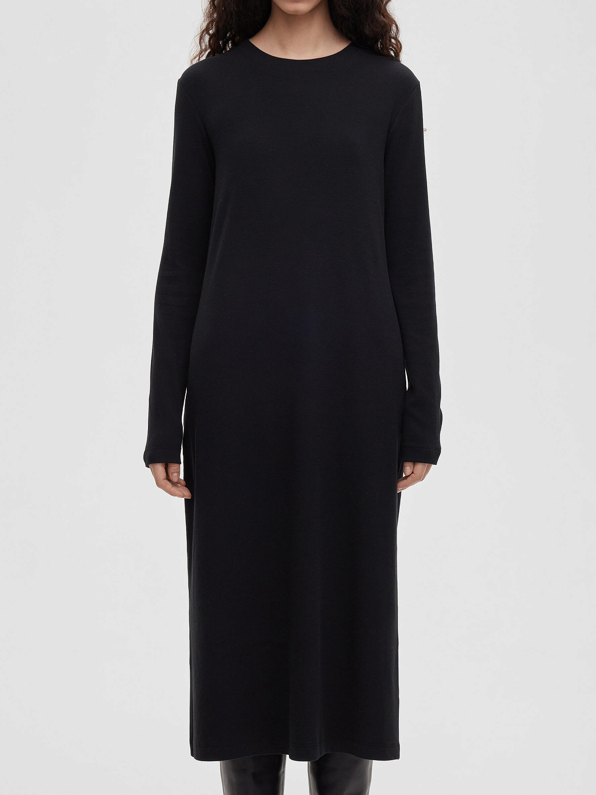 Платье макси из трикотажа 0149, черный