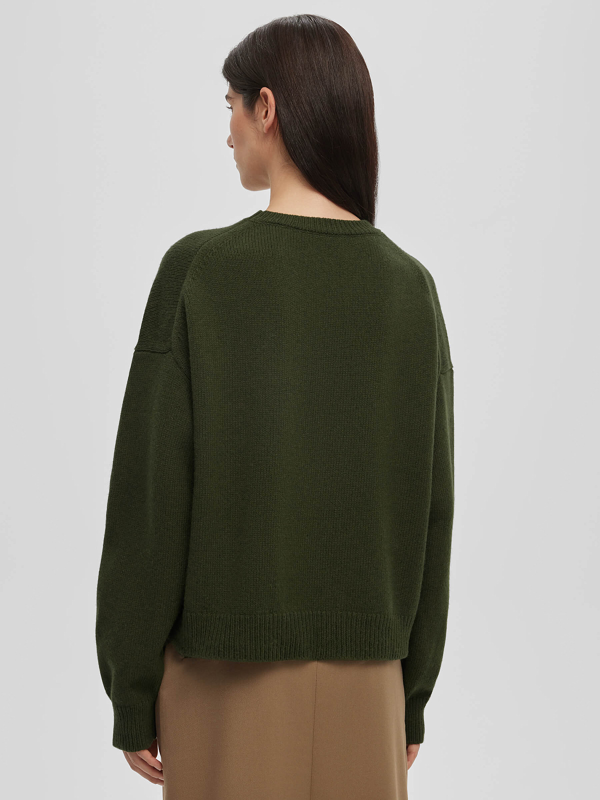 Джемпер с интарсией Lucky you, зелено-молочный