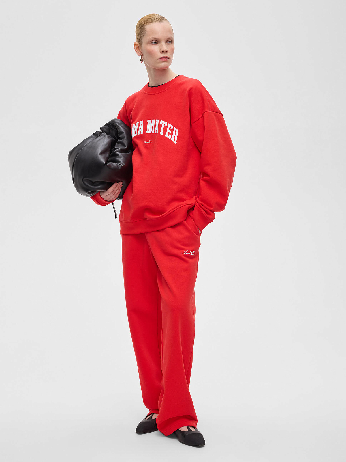 Брюки спортивные прямого кроя 0099, красный