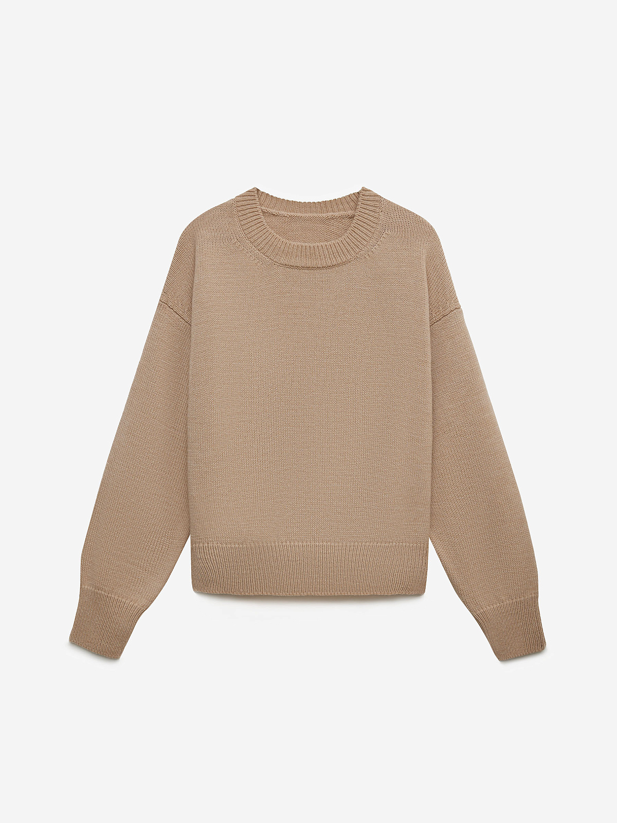 Джемпер свободного кроя, бежевый