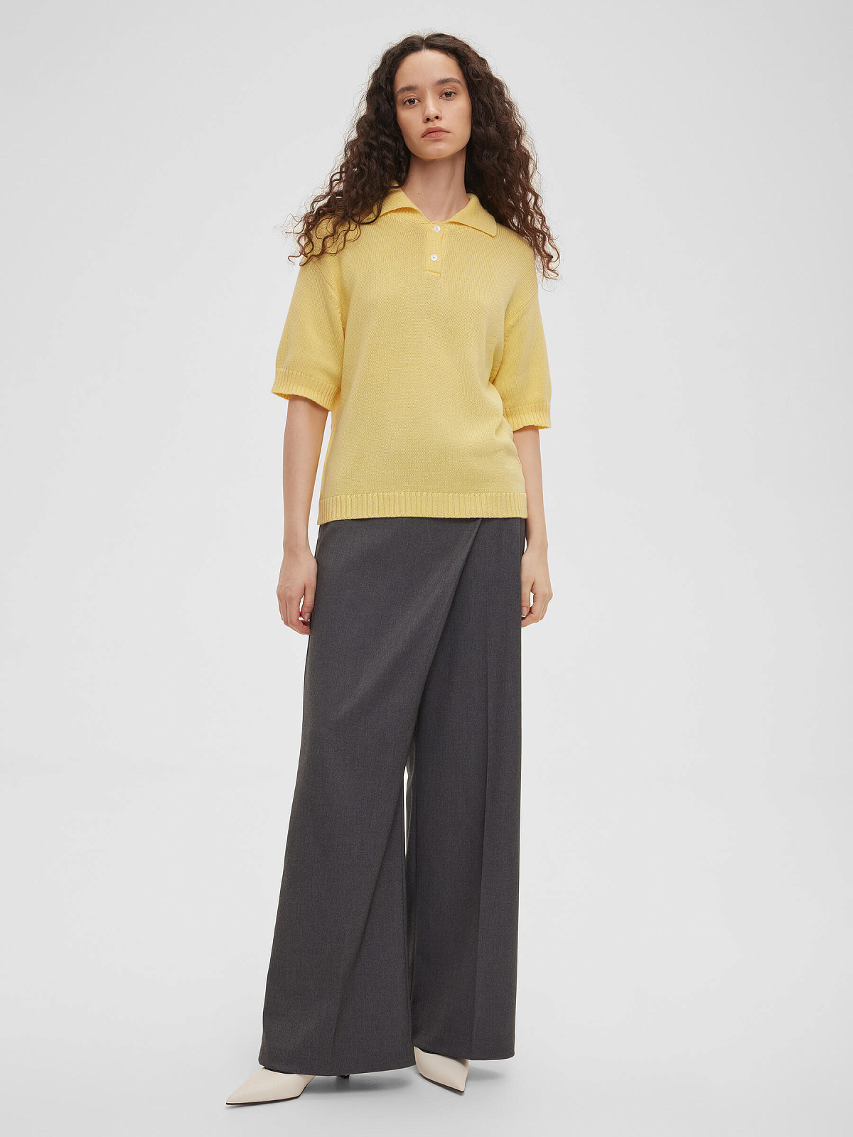 Поло с коротким рукавом из хлопка, желтый