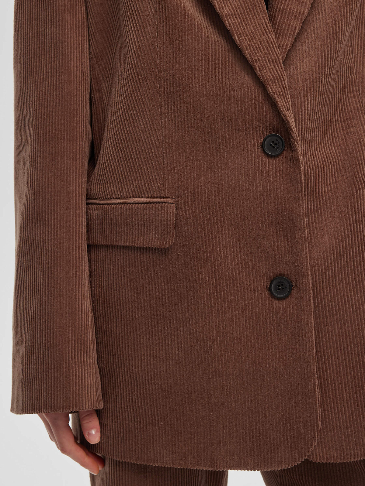 Жакет однобортный из вельвета 0211, песочный