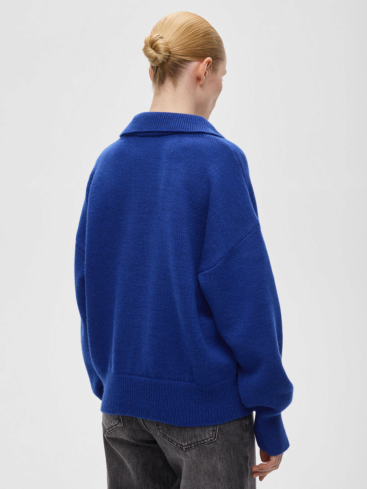 Джемпер-поло свободного кроя, синий