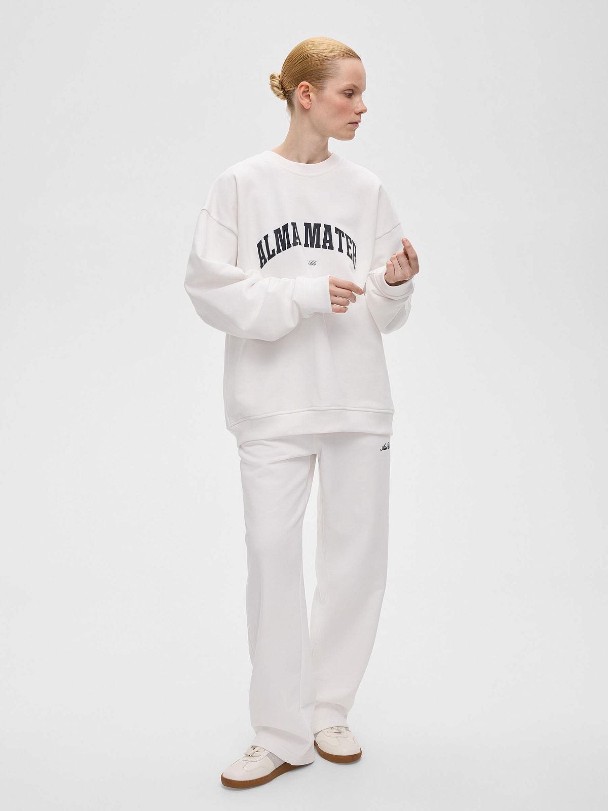 Брюки спортивные прямого кроя 0099, белый