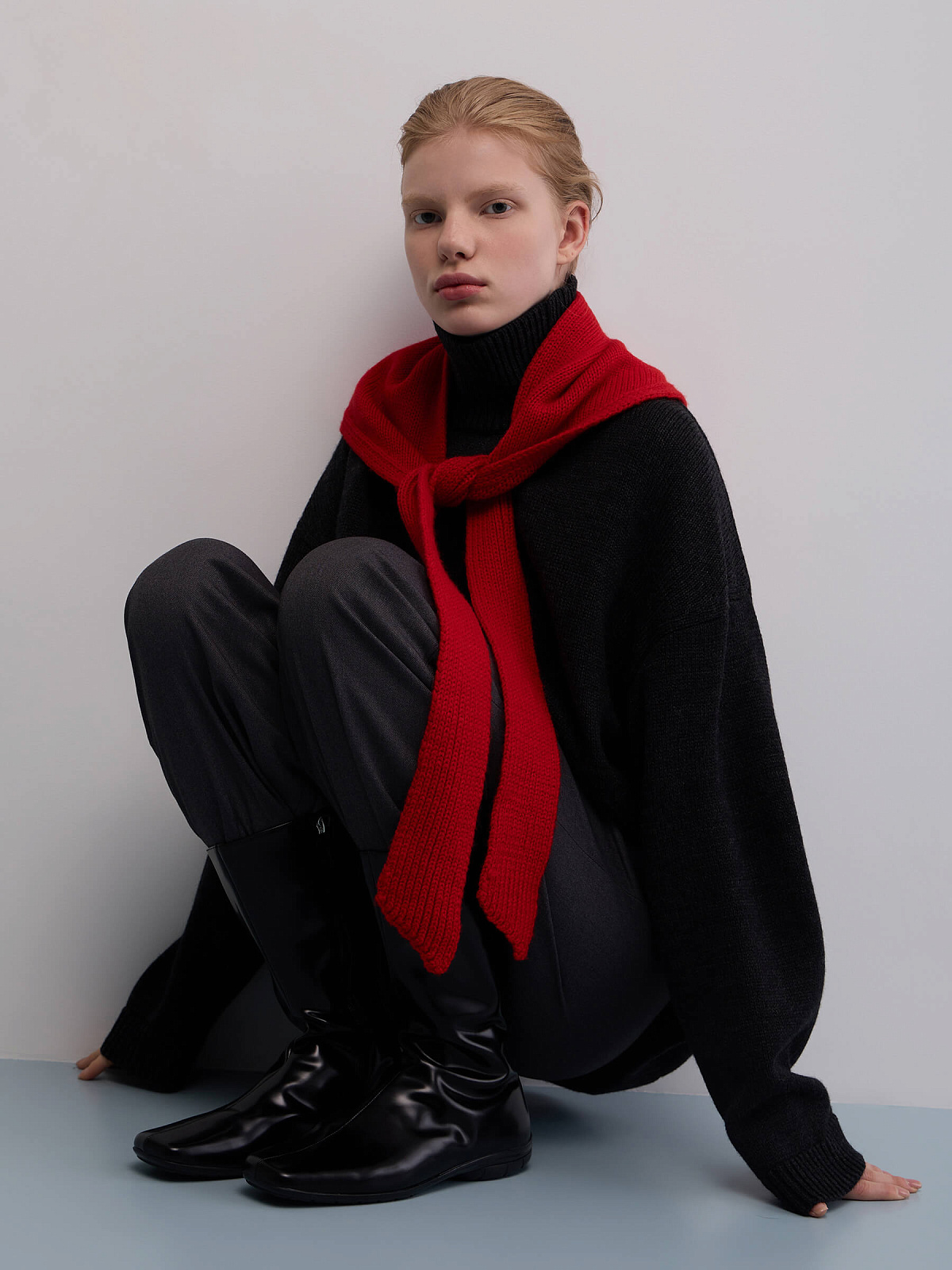 Свитер свободного кроя, черный