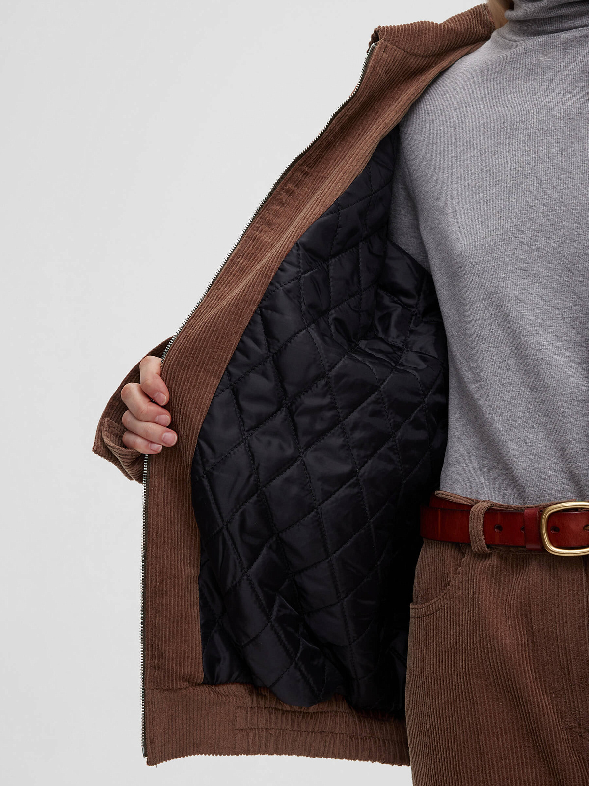 Куртка из вельвета 0161, песочный