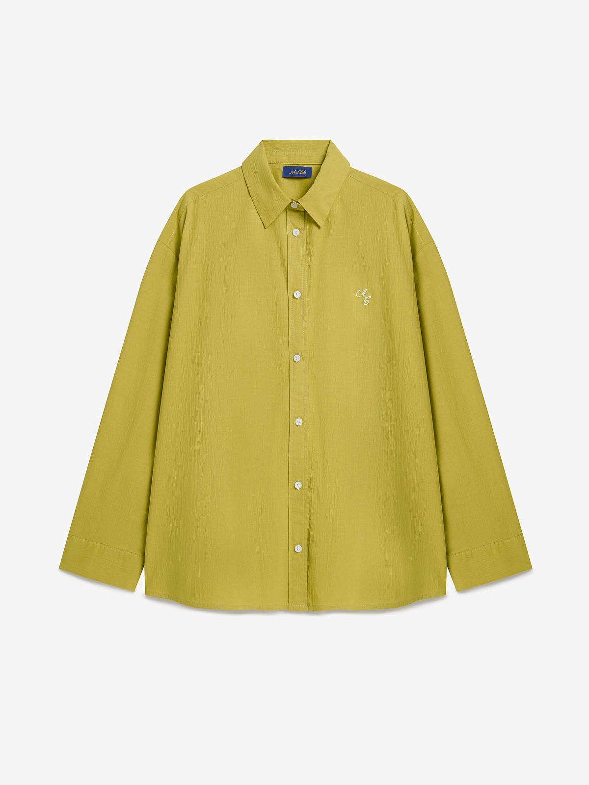 Рубашка свободного кроя из хлопка 0128, оливковый