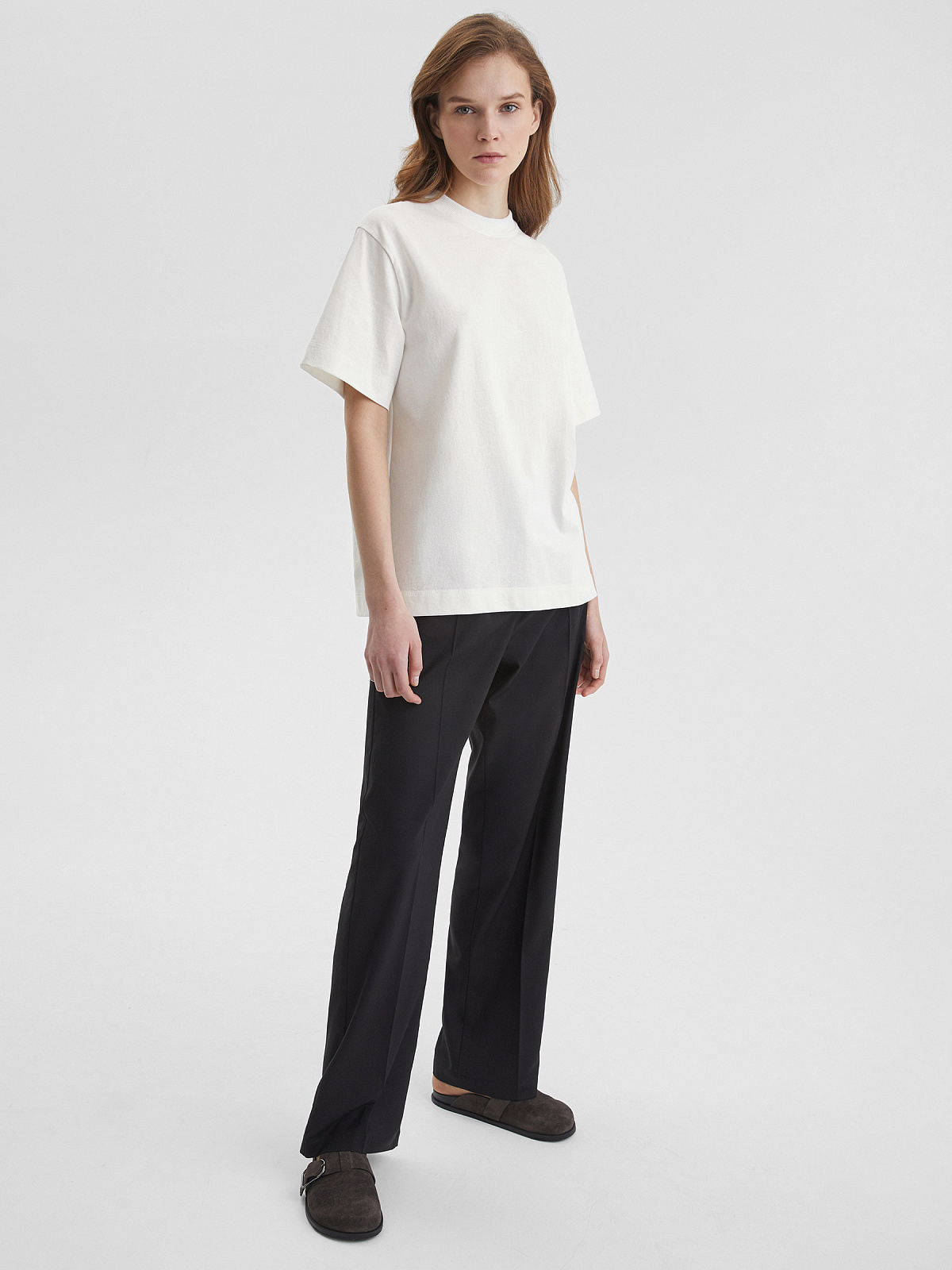 Футболка оверсайз из плотного хлопка, молочный