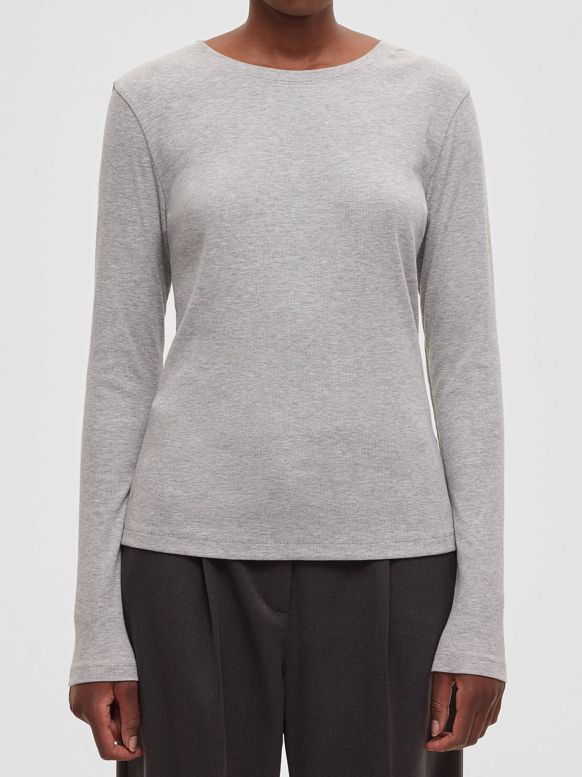 Лонгслив из трикотажа 0172, серый