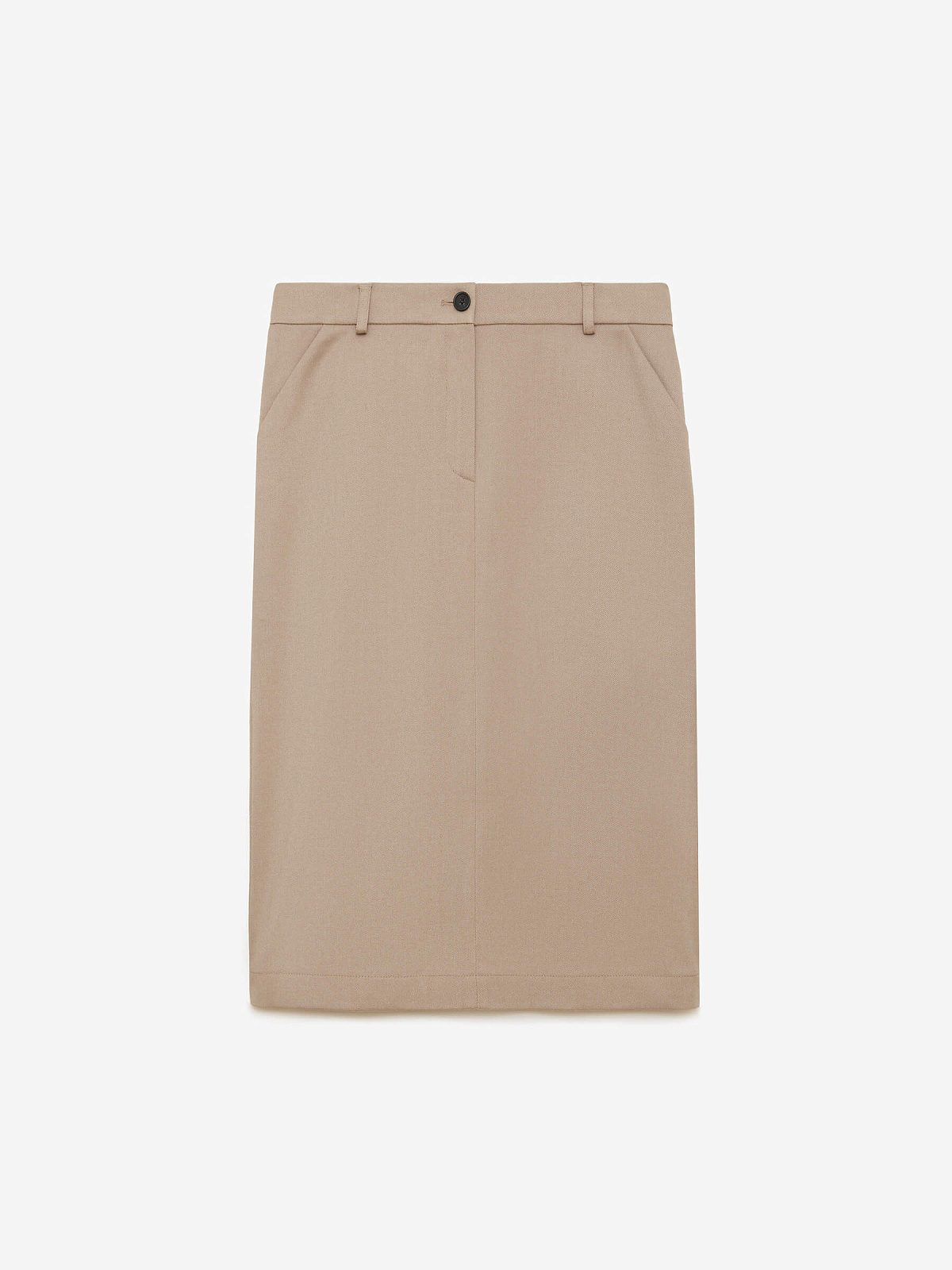 Юбка миди прямая, серо-бежевый