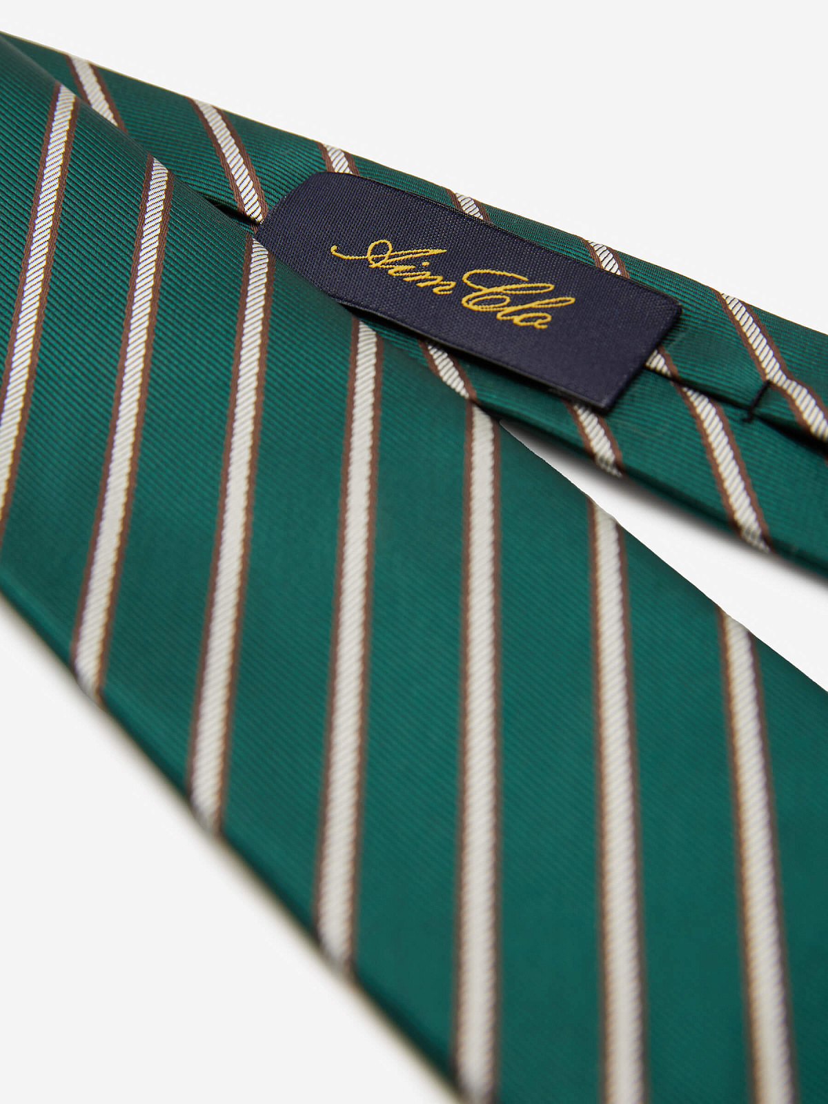 Галстук в полоску 021, зеленый